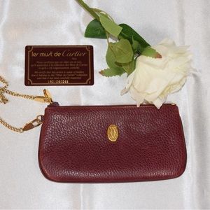 Authentic Bordeaux Vintage Cartier Wristlet